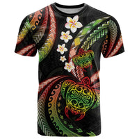 Hawaii Turtles Plumeria T Shirt Reggae Polynesian Pattern