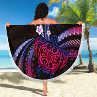 Hawaii Turtles Plumeria Beach Blanket Sweet Gradient Polynesian Pattern