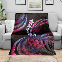 Hawaii Turtles Plumeria Blanket Sweet Gradient Polynesian Pattern