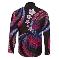 Hawaii Turtles Plumeria Family Matching Short Sleeve Bodycon Dress and Hawaiian Shirt Sweet Gradient Polynesian Pattern