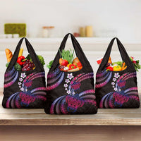 Hawaii Turtles Plumeria Grocery Bag Sweet Gradient Polynesian Pattern