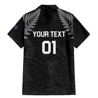 Custom New Zealand 2024 Rugby Family Matching Mermaid Dress and Hawaiian Shirt Silver Fern Aotearoa Kiwi