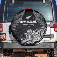 New Zealand 2024 Rugby Spare Tire Cover Silver Fern Aotearoa Kiwi LT01 Black - Polynesian Pride