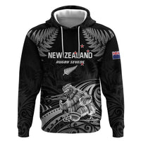 Custom New Zealand 2024 Rugby Zip Hoodie Silver Fern Aotearoa Kiwi