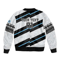 Custom Fiji 2024 Rugby Bomber Jacket Fijian Tapa Pattern