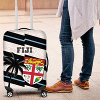 Fiji 2024 Rugby Luggage Cover Fijian Tapa Pattern LT01 White - Polynesian Pride