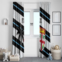 Fiji 2024 Rugby Window Curtain Fijian Tapa Pattern