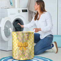 Hawaii Palaka Pikake Lokelani Plumeria Laundry Basket Melemele Coquette Bow