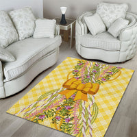 Hawaii Palaka Pikake Lokelani Plumeria Area Rug Melemele Coquette Bow