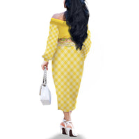 Hawaii Palaka Pikake Lokelani Plumeria Family Matching Off The Shoulder Long Sleeve Dress and Hawaiian Shirt Melemele Coquette Bow