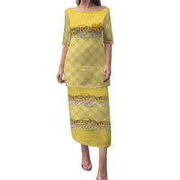 Hawaii Palaka Pikake Lokelani Plumeria Family Matching Puletasi and Hawaiian Shirt Melemele Coquette Bow