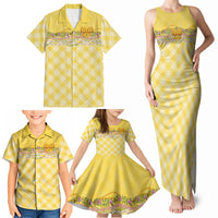 Hawaii Palaka Pikake Lokelani Plumeria Family Matching Tank Maxi Dress and Hawaiian Shirt Melemele Coquette Bow LT01 - Polynesian Pride