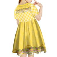 Hawaii Palaka Pikake Lokelani Plumeria Kid Short Sleeve Dress Melemele Coquette Bow