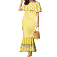 Hawaii Palaka Pikake Lokelani Plumeria Mermaid Dress Melemele Coquette Bow LT01 Women Yellow - Polynesian Pride