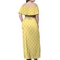 Hawaii Palaka Pikake Lokelani Plumeria Off Shoulder Maxi Dress Melemele Coquette Bow LT01 - Polynesian Pride