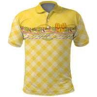 Hawaii Palaka Pikake Lokelani Plumeria Polo Shirt Melemele Coquette Bow LT01 Yellow - Polynesian Pride
