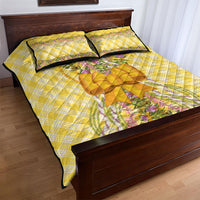 Hawaii Palaka Pikake Lokelani Plumeria Quilt Bed Set Melemele Coquette Bow