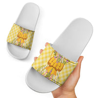 Hawaii Palaka Pikake Lokelani Plumeria Slide Sandals Melemele Coquette Bow