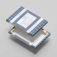 Samoa Siapo Blue Trimmed Canvas Wall Art Samoa White Sunday - Polynesian Pride