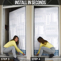 Samoa Siapo Blue Trimmed Door Cover Samoa White Sunday - Polynesian Pride