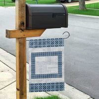 Samoa Siapo Blue Trimmed Garden Flag Samoa White Sunday - Polynesian Pride