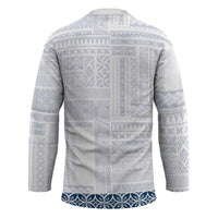Samoa Siapo Blue Trimmed Hockey Jersey Samoa White Sunday LT01 - Polynesian Pride