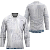 Samoa Siapo Blue Trimmed Hockey Jersey Samoa White Sunday LT01 - Polynesian Pride