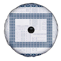 Samoa Siapo Blue Trimmed Spare Tire Cover Samoa White Sunday - Polynesian Pride