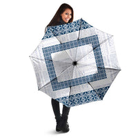 Samoa Siapo Blue Trimmed Umbrella Samoa White Sunday LT01 - Polynesian Pride
