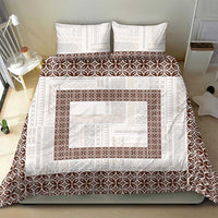 Samoa Siapo Brown Trimmed Bedding Set Samoa White Sunday - Polynesian Pride