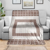 Samoa Siapo Brown Trimmed Blanket Samoa White Sunday - Polynesian Pride