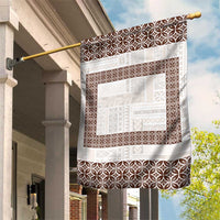 Samoa Siapo Brown Trimmed Garden Flag Samoa White Sunday - Polynesian Pride