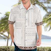Samoa Siapo Brown Trimmed Hawaiian Shirt Samoa White Sunday - Polynesian Pride