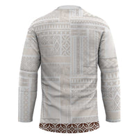 Samoa Siapo Brown Trimmed Hockey Jersey Samoa White Sunday LT01 - Polynesian Pride
