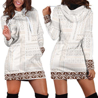 Samoa Siapo Brown Trimmed Hoodie Dress Samoa White Sunday - Polynesian Pride