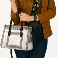 Samoa Siapo Brown Trimmed Leather Bag Samoa White Sunday LT01 - Polynesian Pride