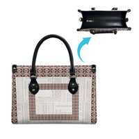 Samoa Siapo Brown Trimmed Leather Bag Samoa White Sunday LT01 - Polynesian Pride