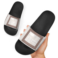 Samoa Siapo Brown Trimmed Slide Sandals Samoa White Sunday - Polynesian Pride