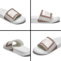 Samoa Siapo Brown Trimmed Slide Sandals Samoa White Sunday - Polynesian Pride