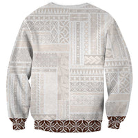 Samoa Siapo Brown Trimmed Sweatshirt Samoa White Sunday - Polynesian Pride