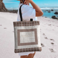 Samoa Siapo Brown Trimmed Tote Bag Samoa White Sunday - Polynesian Pride