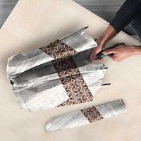 Samoa Siapo Brown Trimmed Umbrella Samoa White Sunday - Polynesian Pride