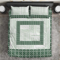 Samoa Siapo Green Trimmed Bedding Set Samoa White Sunday - Polynesian Pride