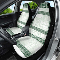 Samoa Siapo Green Trimmed Car Seat Cover Samoa White Sunday - Polynesian Pride