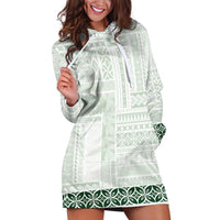 Samoa Siapo Green Trimmed Hoodie Dress Samoa White Sunday - Polynesian Pride