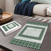Samoa Siapo Green Trimmed Puzzle Samoa White Sunday LT01 - Polynesian Pride