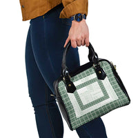 Samoa Siapo Green Trimmed Shoulder Handbag Samoa White Sunday - Polynesian Pride