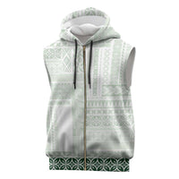 Samoa Siapo Green Trimmed Sleeveless Zip Hoodie Samoa White Sunday - Polynesian Pride