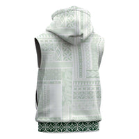 Samoa Siapo Green Trimmed Sleeveless Zip Hoodie Samoa White Sunday LT01 - Polynesian Pride