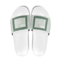 Samoa Siapo Green Trimmed Slide Sandals Samoa White Sunday - Polynesian Pride